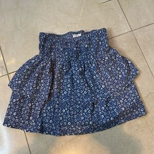 Girls Zara Blue Floral Mini Skirt / Skort Size 10
